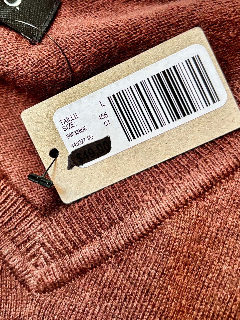 NWT RW&CO Rust Men’s V‑Neck Knit Sweater with Elbow Patches. Size Large. NEW ❤️ - Picture 7 of 12